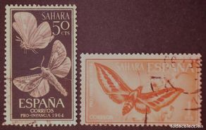 Timbres: Sahara Año 1964 Edifil 226-227. Usados.